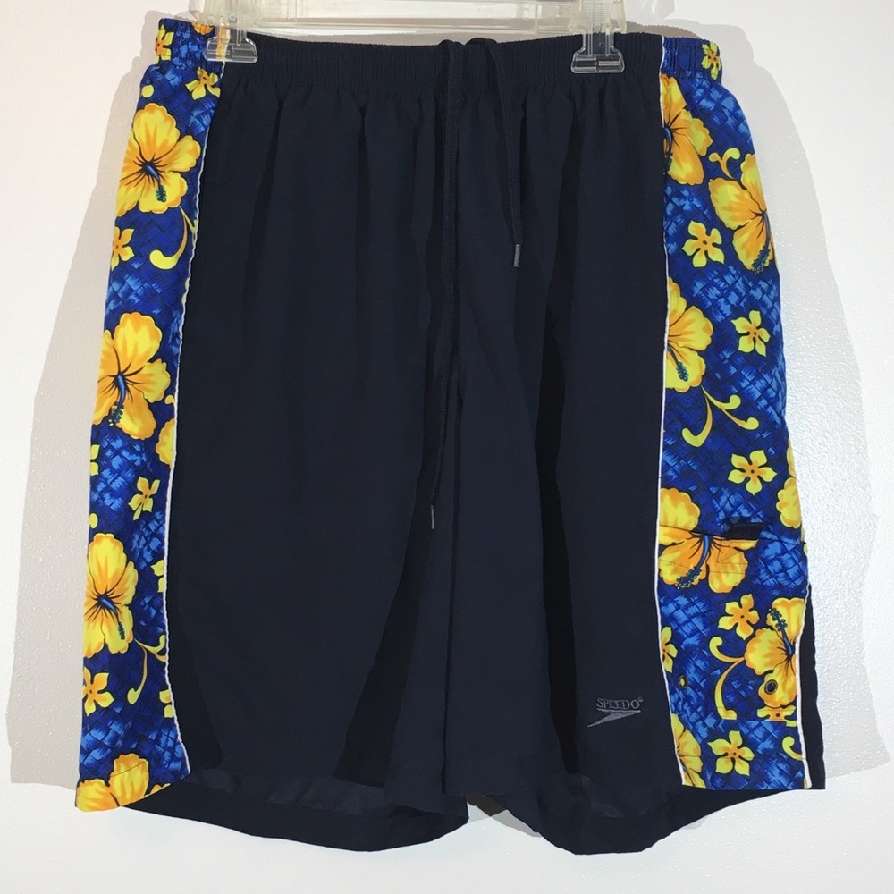 Speedo Hawaiian Swim Trunks w/ pockets - L